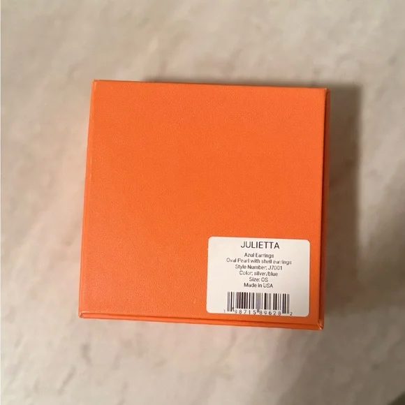 Julietta Azul Pearl & Shell Statement Earrings | Silver/Blue - Picture 2 of 5